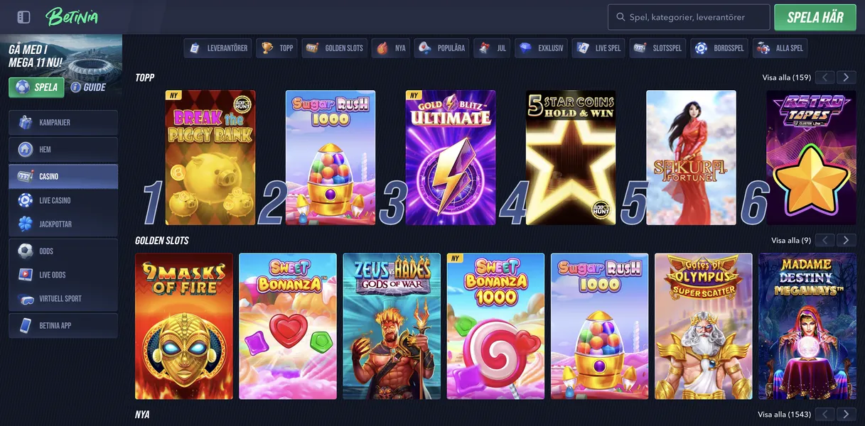 Populära slots och spelautomater från globala spelleverantörer